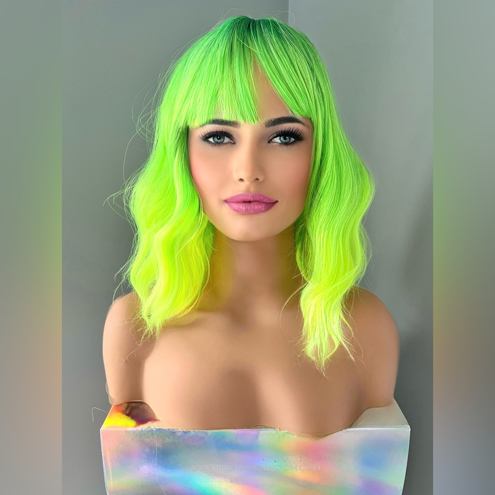 Vibrant Neon Green Wig